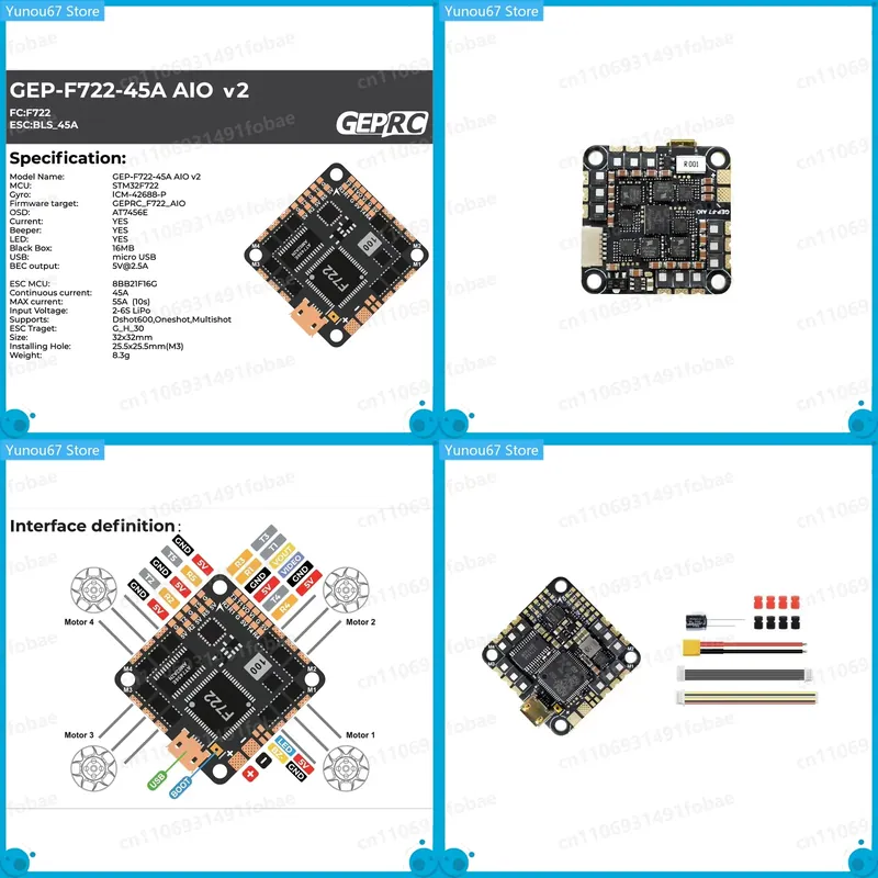 Drone Racing Esc - Controller di Volo GEPRC GEP-F722-45A AIO